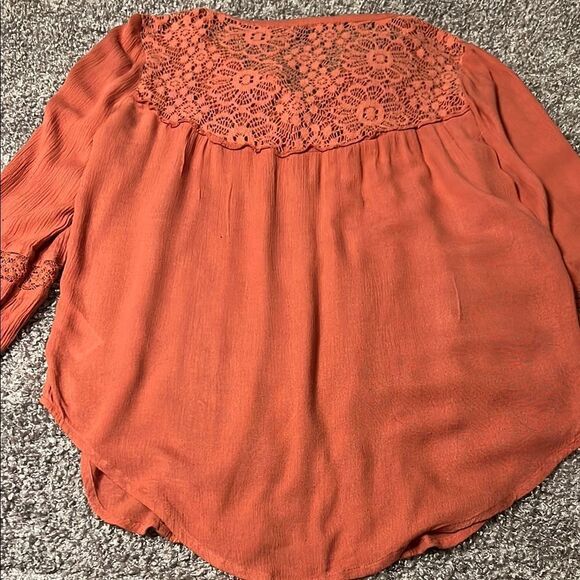 American Eagle Outfitters Coral Lace Blouse - Picture 4 of 6